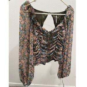 Free People Multicolor Floral Blouse